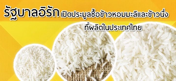 รัฐบาลอิรักเปิดประมูลซื้อข้าวหอมมะลิและข้าวนึ่งที่ผลิตในประเทศไทย