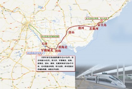 รถไฟความเร็วสูงเทียนจิน-ฉินหวงเต่าทดลองวิ่ง พร้อมเปิดให้บริการสิ้นปีนี้