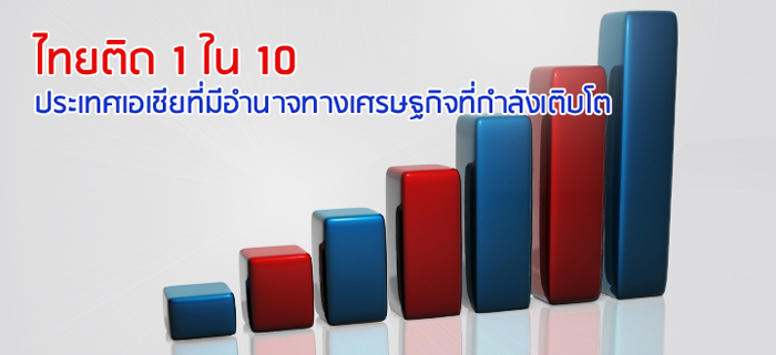 ไทยติด 1 ใน 10 ประเทศเอเชียที่มีอำนาจทางเศรษฐกิจที่กำลังเติบโต ไทยติด 1 ใน 10 ประเทศเอเชียที่มีอำนาจทางเศรษฐกิจที่กำลังเติบโต
