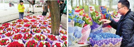 คู่รักเฉิงตูอึ้ง! กุหลาบราคาแพงลิ่วดอกละ 30 หยวนรับขวัญวาเลนไทน์ปี 57